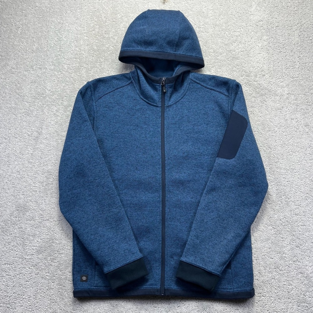 Stormtech Jacket Mens Large Blue Heather Full Zip Hooded Fleece Gorpcore Outdoor
